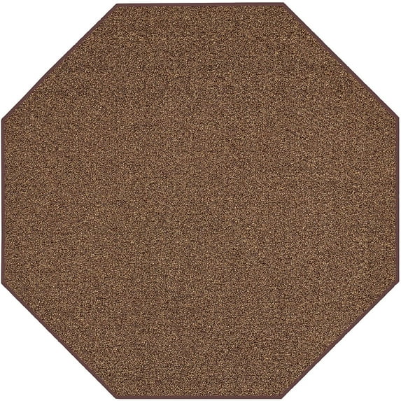 Furnish My Place Loop Floor Rug - 3 ft., Octagon, Chestnut, Customized Area Rug for Patio, Garden, Hallway, Living Room