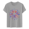 thumbnail image 4 of USSUMA T-Shirts for Women Trendy Fireworks Print Women's Shirts and Blouses Short Sleeve Women Tops Dressy Casual Summer Comfy Graphic Cute Round Neck Plus Tunics Beach, 4 of 4
