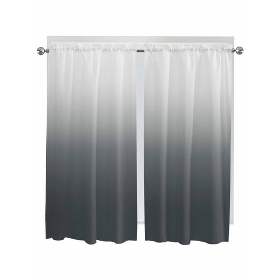 Bedroom Curtains 63 Inches length, Grey Ombre Window Treatment Curtain Drapes, Gray White Gradient Modern Abstract Art Rod Pocket Curtain Panels for Living Room Kitchen, 42"x63", 2 Panels
