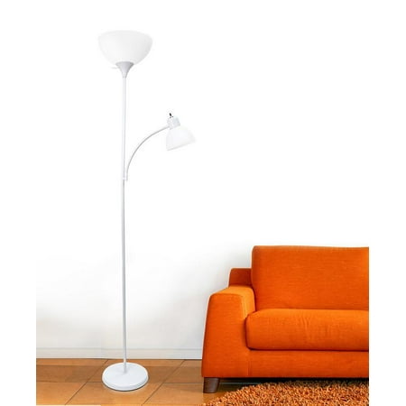 Simple Designs - Floor Lamp with Reading Light - White