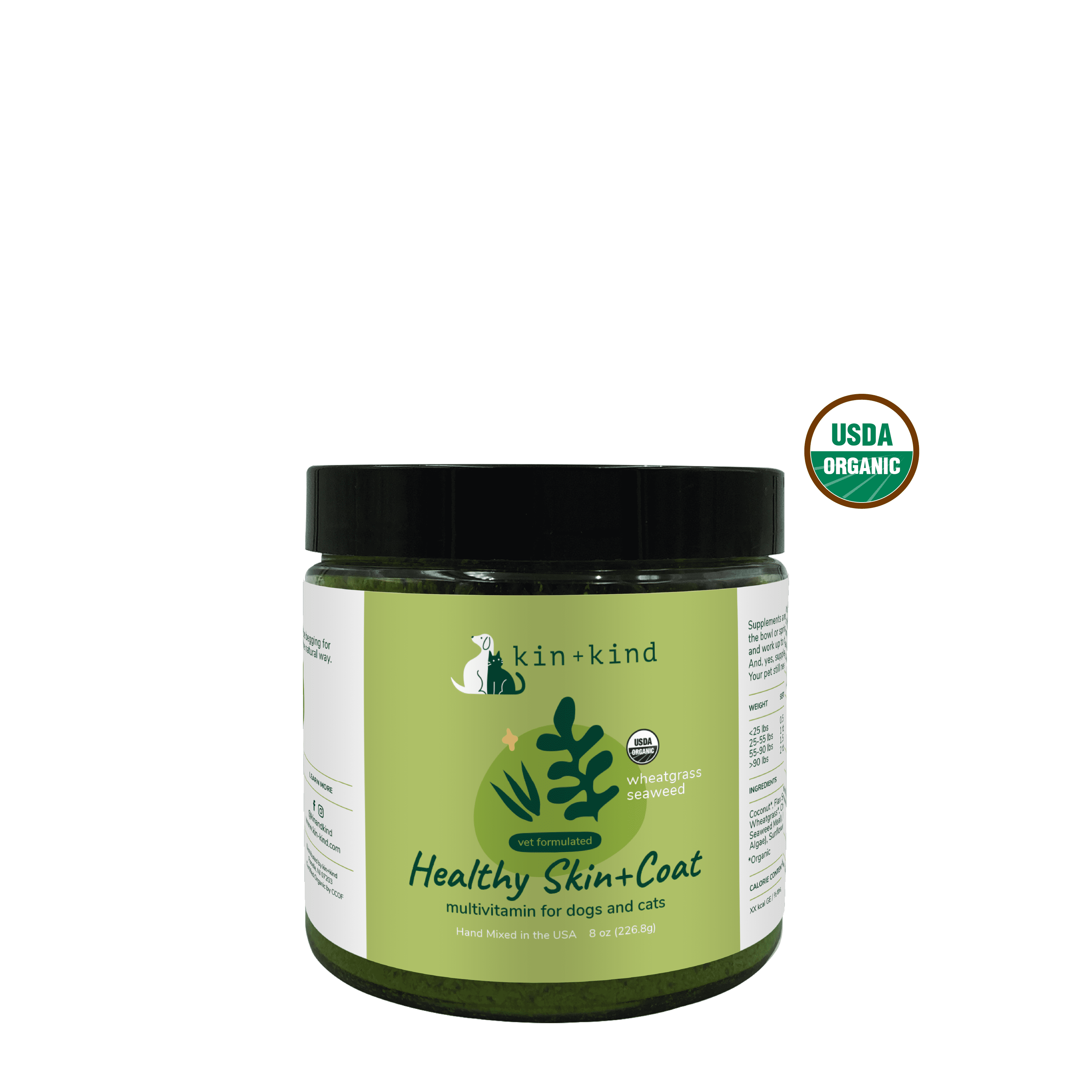 kin+kind Organic Multivitamin Supplement for Dogs and Cats, Vet