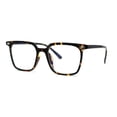 thumbnail image 3 of Thin Plastic Rectangular Horn Rim Blue Light Filtering Computer Eyeglasses Tortoise, 3 of 4