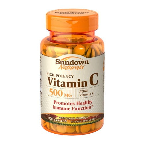 4 Pack - Sundown Naturals High Potency Vitamin C 500 MG Tablets 100 Tablets Each