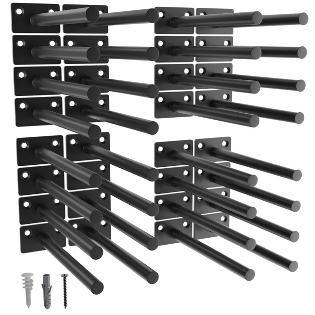 Soporte de estante flotante LEOPO negro de 10 pulgadas, paquete de 32