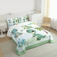 thumbnail image 4 of Manfei Cartoon Green Dinosaur Bedding Comforter Set, Leaf Plant Botanical Twin Comforter Sets, Teens Kids Boys Girls Reversible Bedding Set, Breathable Home Decor, 2 Pieces, 4 of 9