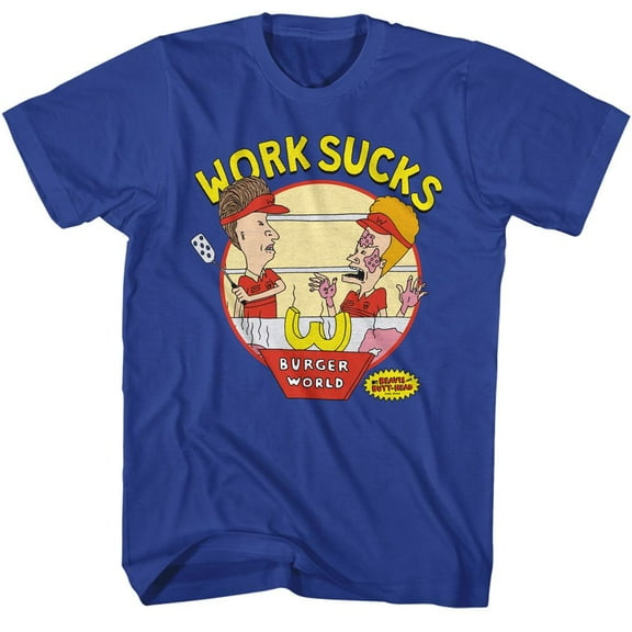 Beavis and Butt-Head Work Sucks Royal T-Shirt