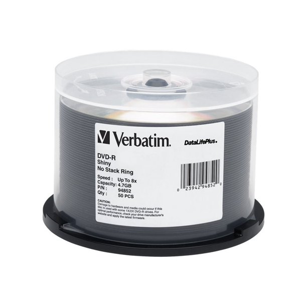 VERBATIM DVDR DL+ SILK 50pk 4.7GB/8X SPINSLVR