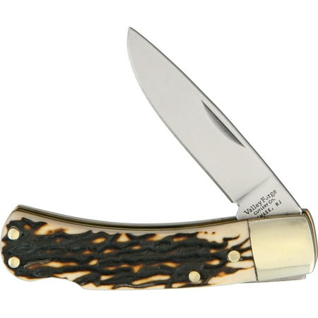 Folder Stag Handle - Frost Cutlery FVF103IS Valley Forge Lockback Folding Knife Stag Handle Folder