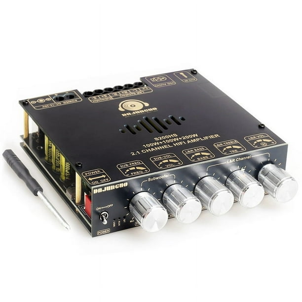 NUEVA Placa Amplificadora Digital de Subwoofer S200HS con Bluetooth 5.2, 2.1 Canales, 100 W + 100 W + 200 W, Voltaje Amplio, 12-24 V, Estéreo, Hi-Fi