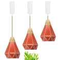 thumbnail image 1 of FSLiving Adjustable Length J-Type Track Light Pendants Hemp Rope Nordic Wood, 4500K Full Spectrum 10W LED Plant Grow Light Juno Track Perforated Orange for Kitchen Island Bar, Customizable, 1 of 9