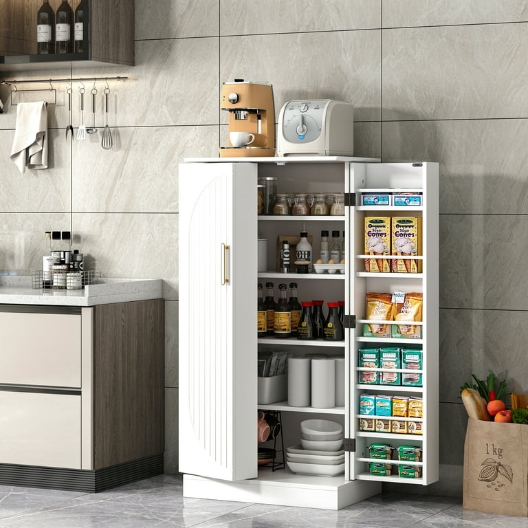 47 Kitchen Pantry Cabinets, Freestanding Kitchen Pantry Storage Cabinet  with Doors and Adjustable Shelves, Buffet Cupboards Storage Cabinet for  Home