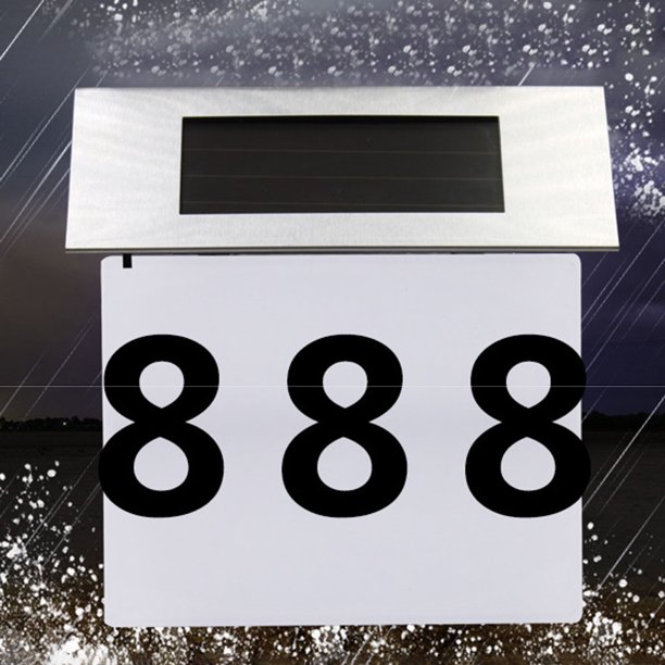Kuymtek Número de casa LED Lámparas solares Dirección de casa al aire libre Número Signo Iluminación de puerta