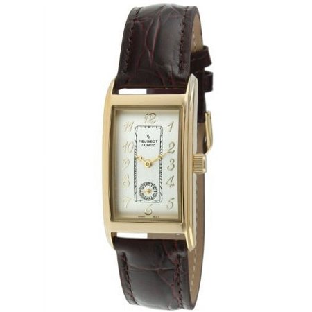 Peugeot Men's Classic Vintage Wrist Watch with Matching Color Contour Leather Band