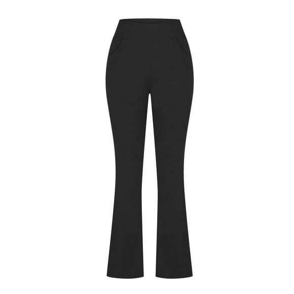 ZVAVZ Flare Yoga Pants for Women,Women's Stretchy High Waisted Pants Solid Straight Leg Yoga Pants Fashion Athletic Bell Pants Flash Sale Of The Day Black XL