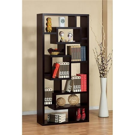 Enitial Lab 26001 Bradshaw Unique Bookcase-Display Cabinet in Red Cocoa- Red Cocoa
