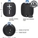 thumbnail image 2 of Ultimate Ears WONDERBOOM 3, altavoz Bluetooth inalámbrico portátil, sonido de 360 ​​grados de graves grandes para exteriores, impermeable, a prueba de polvo IP67, flotante, alcance de 131 pies, negro, 2 of 3