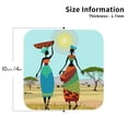 thumbnail image 3 of Kll Square Drink Coasters Set Of 4,Pu Leather Absorbent Coasters Set Decorative Coffee Cup Coasters Housewarming Gift For Home Decor-African Women In Mountain Landscape, 3 of 9