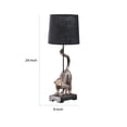 thumbnail image 5 of Benjara Ree 24" Accent Table Lamp- Monkey Resin Sculpture- Drum Shade- Bronze, 5 of 6