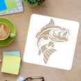 thumbnail image 3 of Fish Stencil Template 12"x12"/30x30cm Square Trout Fish Painting Stencil Template Reusable DIY Stencil Template for Home Decor (White) DIY, 3 of 9