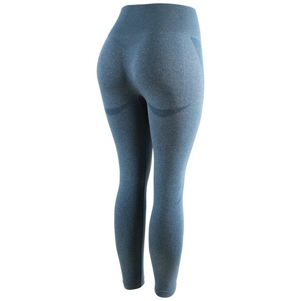 TOWED22 Leggings for Women with Pockets Winter Warm High Waisted Yoga Pants  Running Tights(Blue,S) 