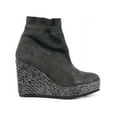 thumbnail image 2 of Cecelia New York Megan Grey Suede Wedge Platform Braided Jute Elastic Hold Boots (GRAY, 7), 2 of 2
