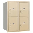 thumbnail image 3 of 10 Door High Recessed Mounted 4C Horizontal Parcel Locker with 4 Parcel Lockers in Sandstone with USPS Access - Rear Loading, 3 of 3