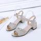 thumbnail image 3 of Qarigey 1 par de sandalias de cuero PU con lentejuelas para mujer, zapatos de tacón alto a la moda para mujer, zapatos para fiesta, banquete, Calzado, 3 of 6