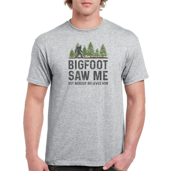 Bigfoot Saw Me Quote T-Shirt Men -Smartprints Designs, Male Large
