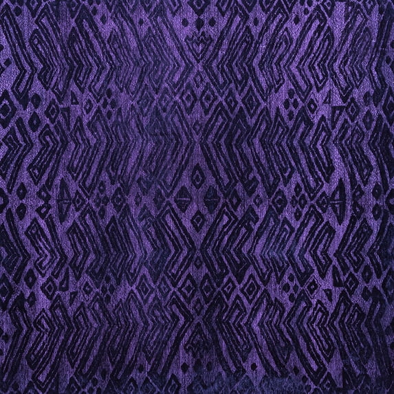 Ahgly Company Indoor Square Abstract Purple Modern Area Rugs, 7' Square