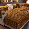 thumbnail image 1 of Thick Rabbit Plush Sofa Covers,Non Slip Faux Fur Sofa Cover for L Shape Sectional Sofa Slipcover, Furniture Protector Fluffy Slipcovers for Living Room (Brown,70 * 120cm/27.5 * 47.2in), 1 of 6