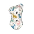 thumbnail image 4 of Yiaed Cute Dinosaurs Print Women One Piece Swimsuits Tummy Control One Shoulder Bathing Suits Pattern Ruffle Swimwear-Large, 4 of 8