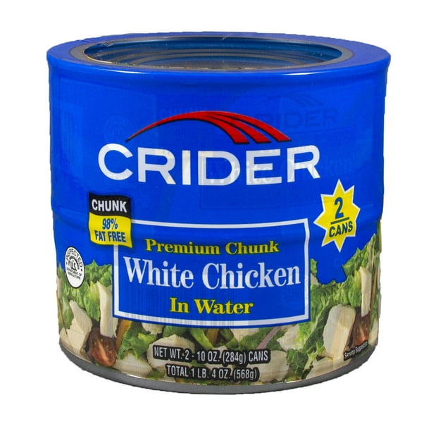 (2 Cans) Crider Premium Chunk White Chicken in Water, 10 oz Walmart