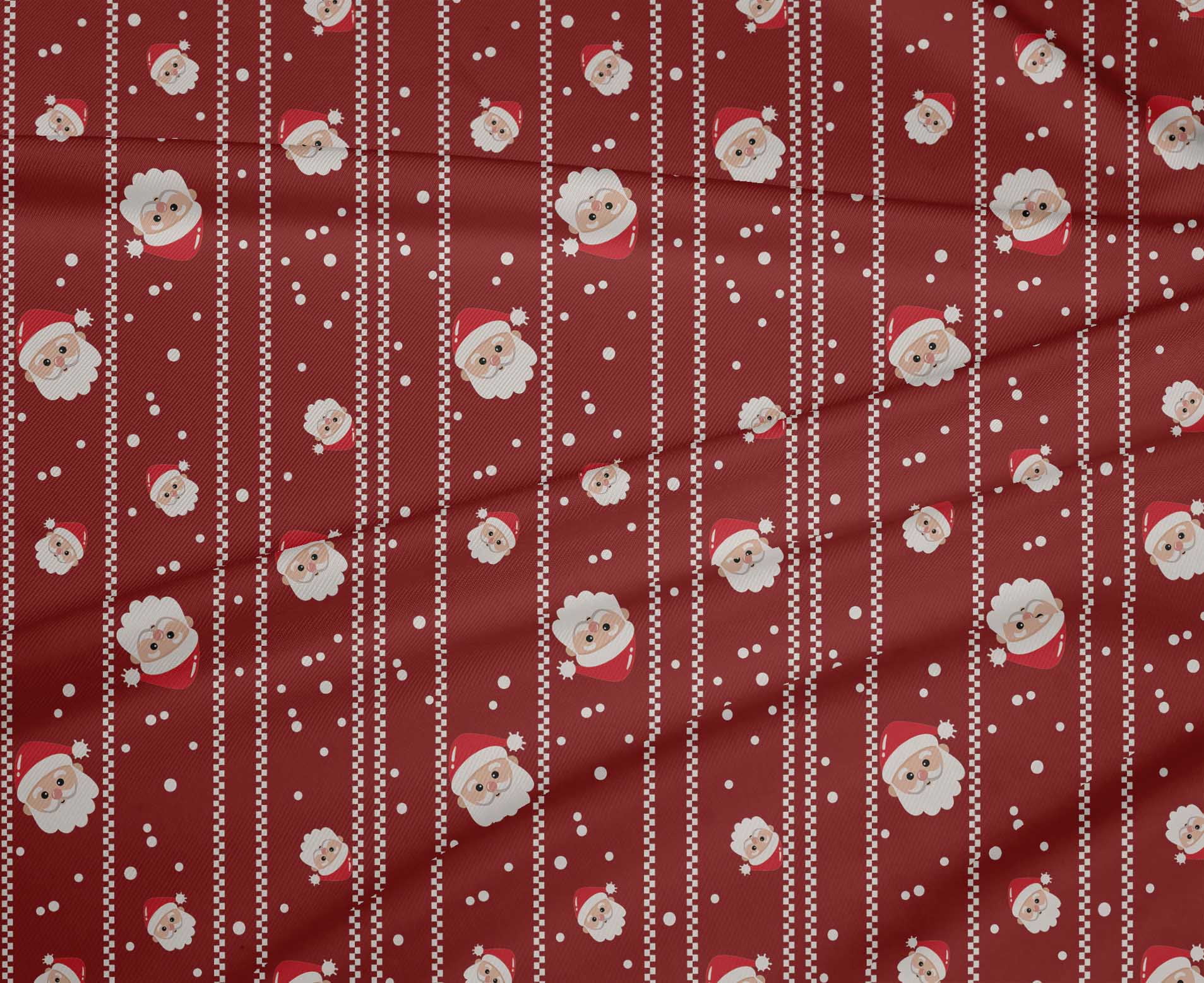 oneOone Polyester Spandex Maroon Fabric Merry Christmas Sewing Material Print Fabric By The Yard 56 Inch Wide