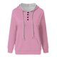 thumbnail image 5 of ICHUANYI Clearance Women's Fashion Printed Pocket Long Sleeve Blouse Casual Tops Sweatershirt Button Hoodies(Pink, M) ICHUANYI WER2023081403200, 5 of 5