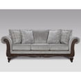 thumbnail image 4 of Roundhill Furniture Hernen Carved Wood Frame Gray Sofa, 4 of 4