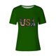 thumbnail image 3 of Tops de Ajuste Suelto para las Mujeres Sudadera Casual Impresa Manga Corta Cuello Redondo Superior, Poliéster, 3 of 6