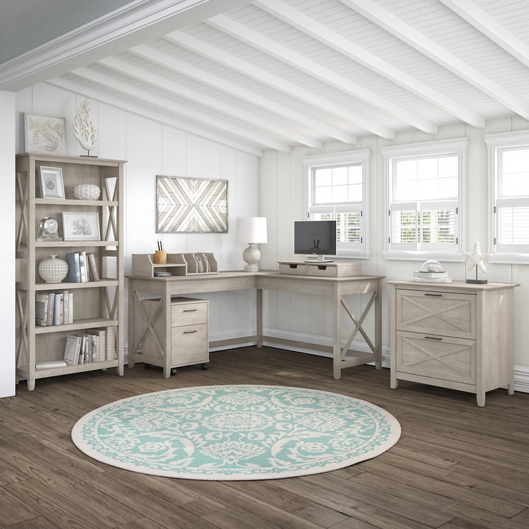 Bush Furniture Key West 60-in White Modern/Contemporary L