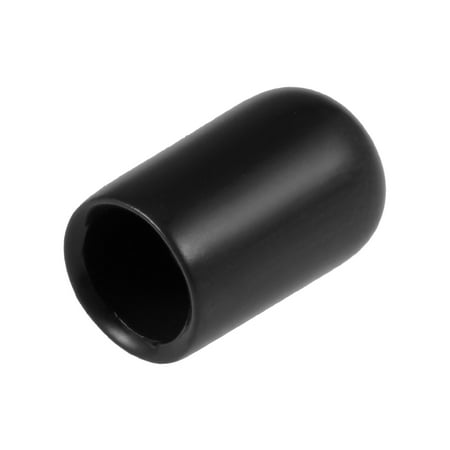

200pcs 7.5mm Round Black Vinyl End Cap Screw Thread Protectors Rubber Cover Caps