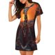 thumbnail image 2 of Easygdp Tree Hollow Meditating Giraffe Camisón de manga corta para mujer, informal, estampado, 2 of 6