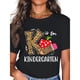 thumbnail image 1 of Camiseta 100% Algodón "K de Kindergarten" para Maestra - Estampado Leopardo, 1 of 7