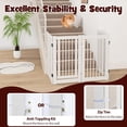 thumbnail image 5 of CHTER Dog Gate with Door - 30''H × 80''W Wooden Pet Gate with Walk Through Door, Foldable Freestanding 4 Panels Pet Safety Fence Extra Wide for Doorway Stairs House Deck Yard, White, 5 of 8