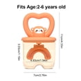 thumbnail image 4 of Cepillo de dientes Silicona Hermoso Handy Forma de animales Handyless Boys Girls Cepillo de dientes Dientes de inodoro interior Herramienta de limpieza con tapa 2-6 Edad Marrón Jumpingount CE011413-03, 4 of 7