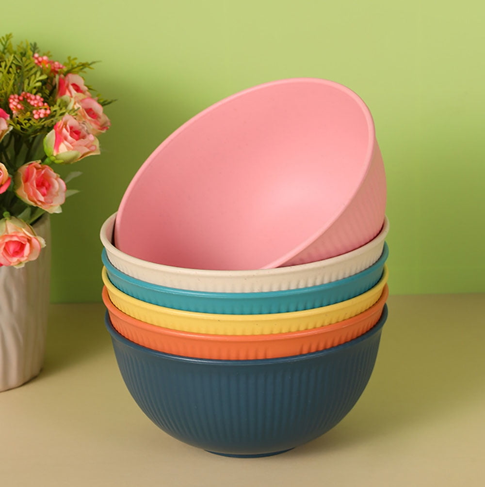 Axidou Wheat Straw Dinnerware Sets, 42 PCS Plastic Plates and Bowls Sets, Travel Camping Cutlery Set