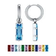 thumbnail image 1 of Pendientes colgantes Huggie PROSTEEL Acero Inoxidable para mujeres niñas Diciembre turquesa Cristal regalo, 1 of 7