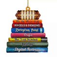thumbnail image 1 of Colgante de estantería con forma de árbol de Navidad, adorno con libros apilados, color divertido para amantes de los libros 08, 1 of 5
