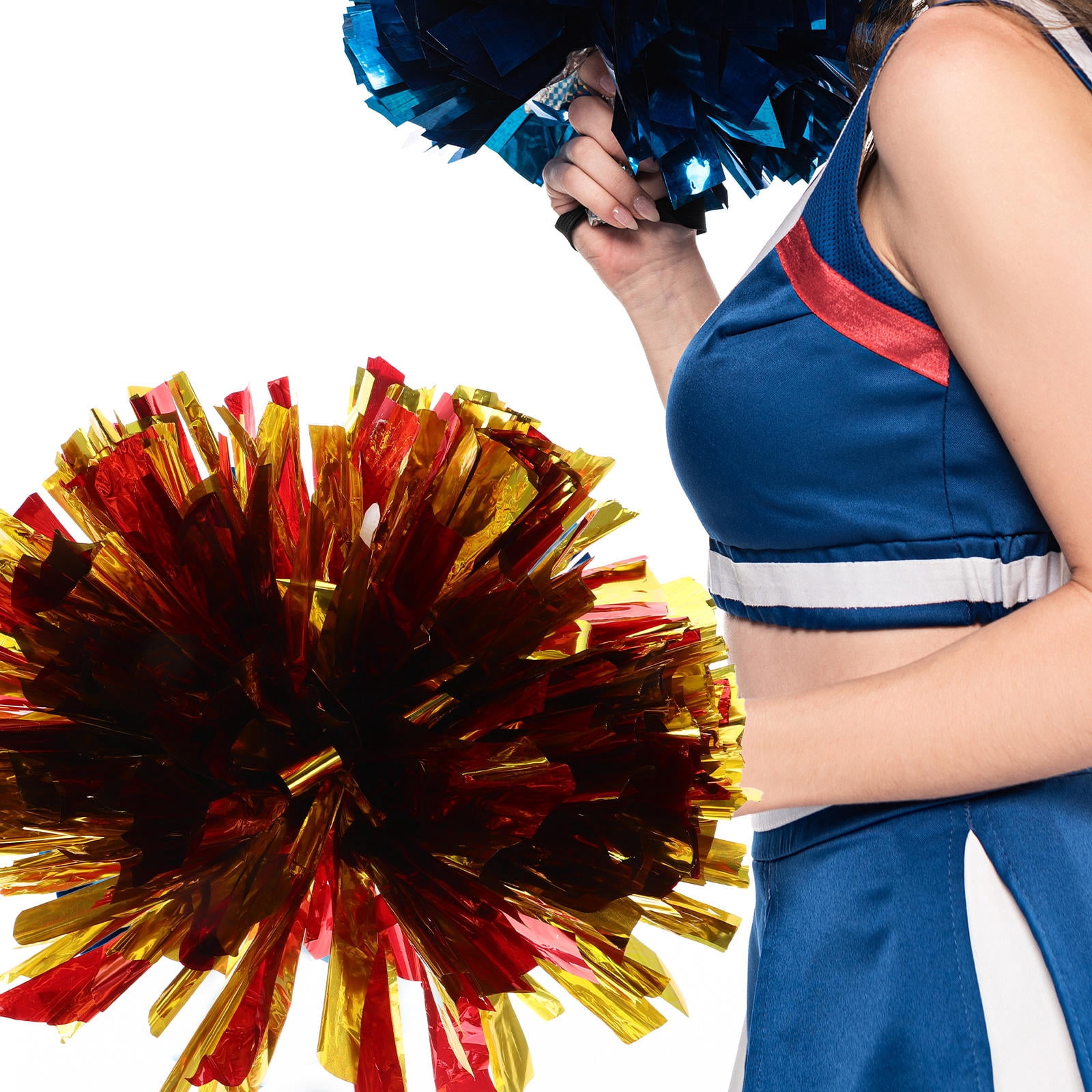 Raindrops 10-Pack Cheerleading Pom Poms Reusable Plastic Props for and Events