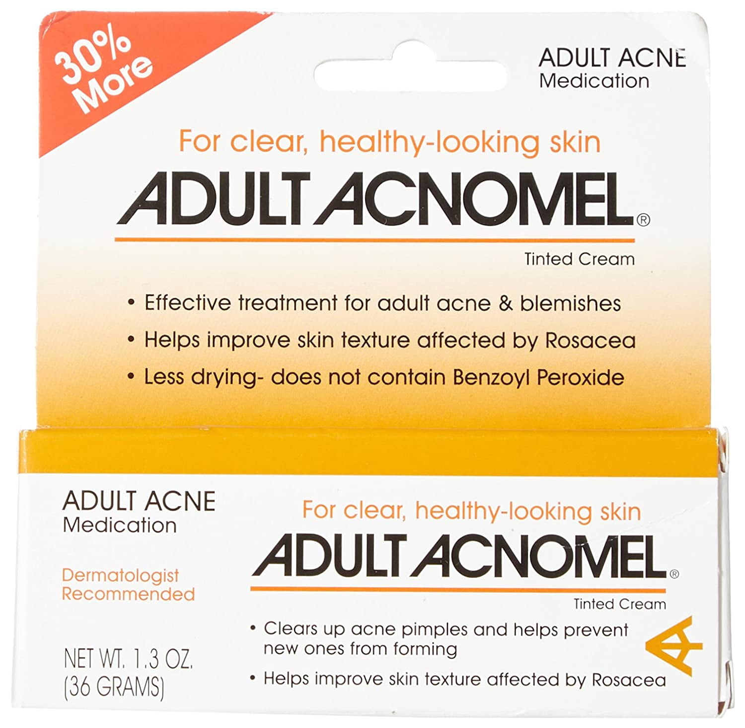 Acnomel Adult Acne Spot Treatment Tinted Cream, 1.3 Oz
