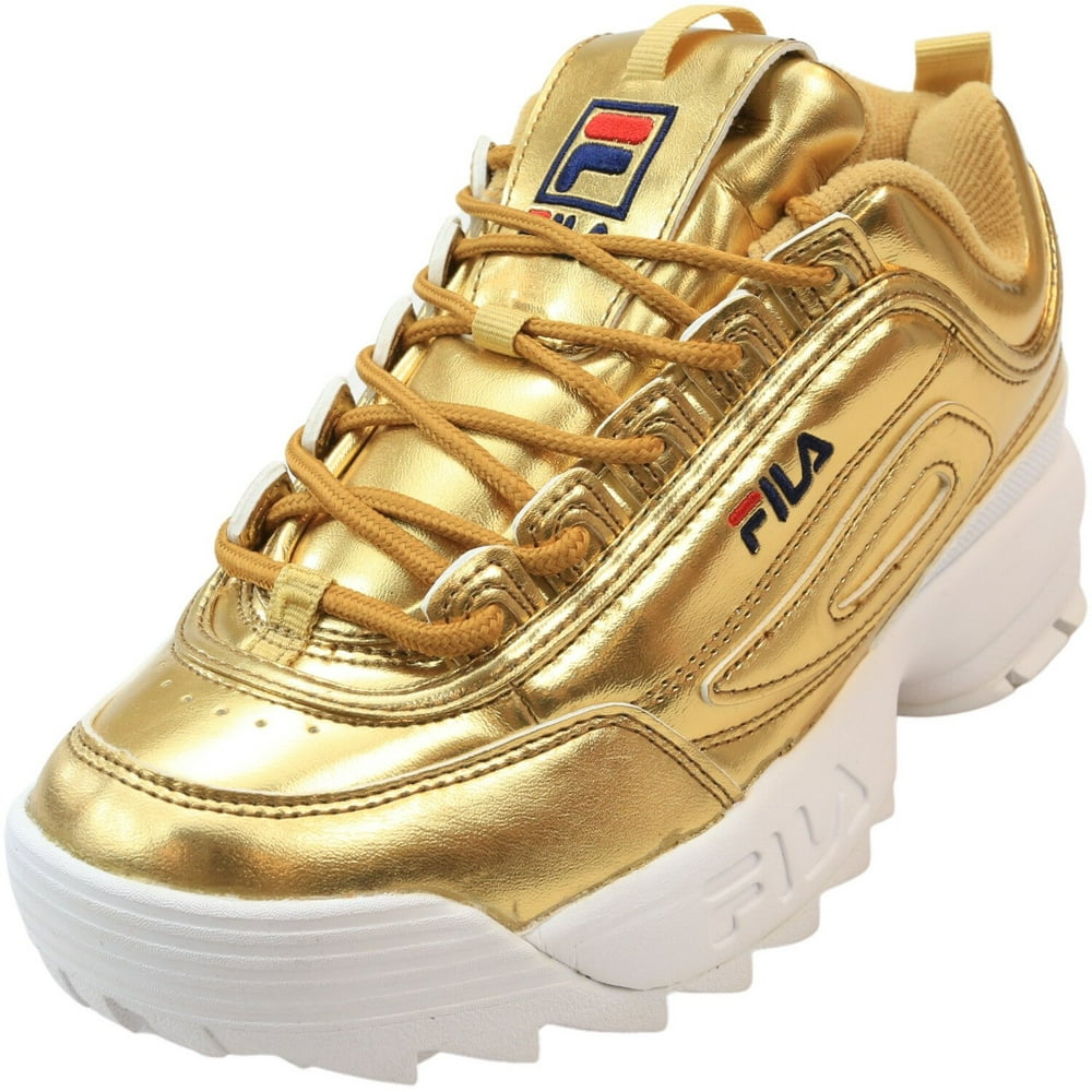 fila tennis shoes womens gold