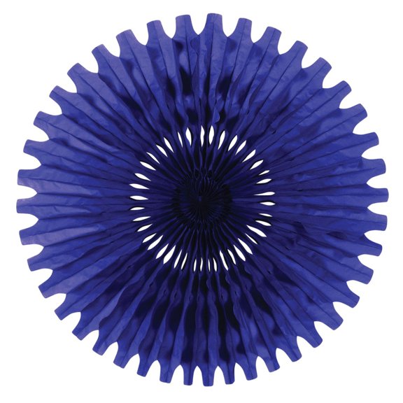 Beistle Round Tissue Paper Fan Hanging Decorations - 25" - Blue - Pack of 12
