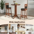 thumbnail image 5 of Gymax Wood Swivel Bar Stools Set of 4 w/ Faux Leather Upholstered Seat & Back, 5 of 9